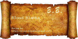 Blond Blanka névjegykártya